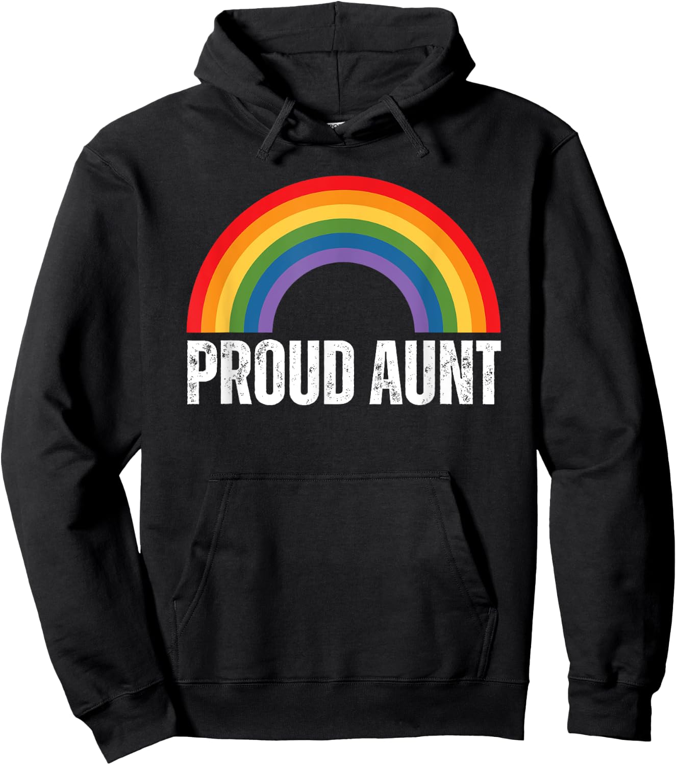 Proud Aunt Rainbow Gay Pride Hoodie - Hoodie | Black