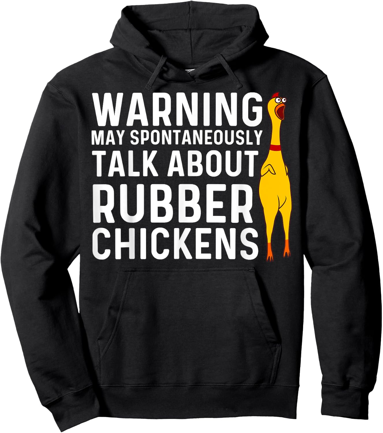 Funny Rubber Chicken Gift Men Women Rubber Chicken Costume Hoodie - Hoodie | Black