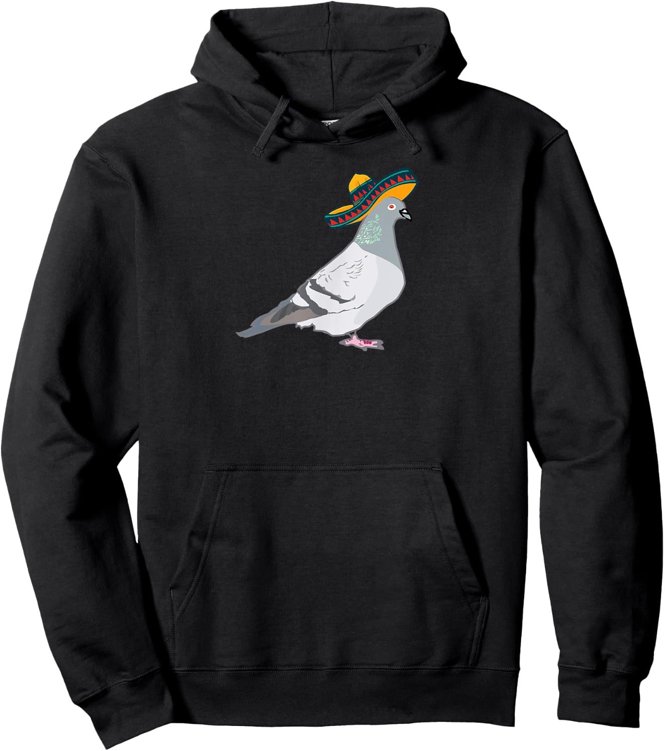 Funny pigeon pigeons with sombrero hat fun Hoodie - Hoodie | Black