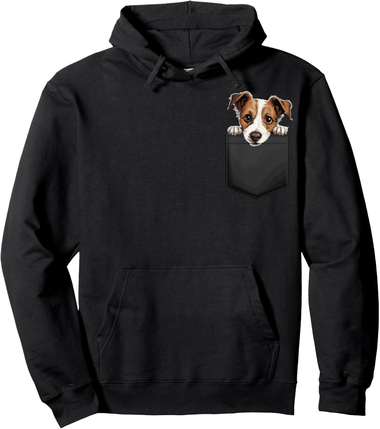 Funny Jack Russell Terrier Puppy Dog In Pocket Cute Pet Love Men Women Girls Kids Hoodie - Hoodie | Black