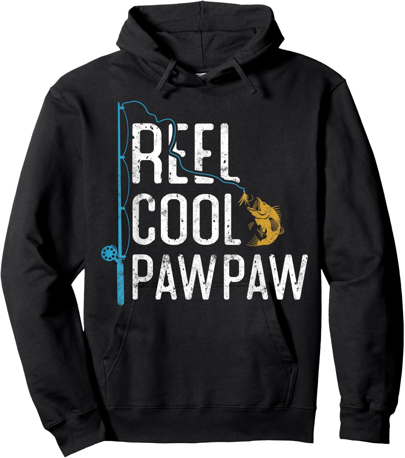 Fishing Reel cool Pawpaw Father’s Day gift Fisherman Pawpaw Hoodie - Hoodie | Black