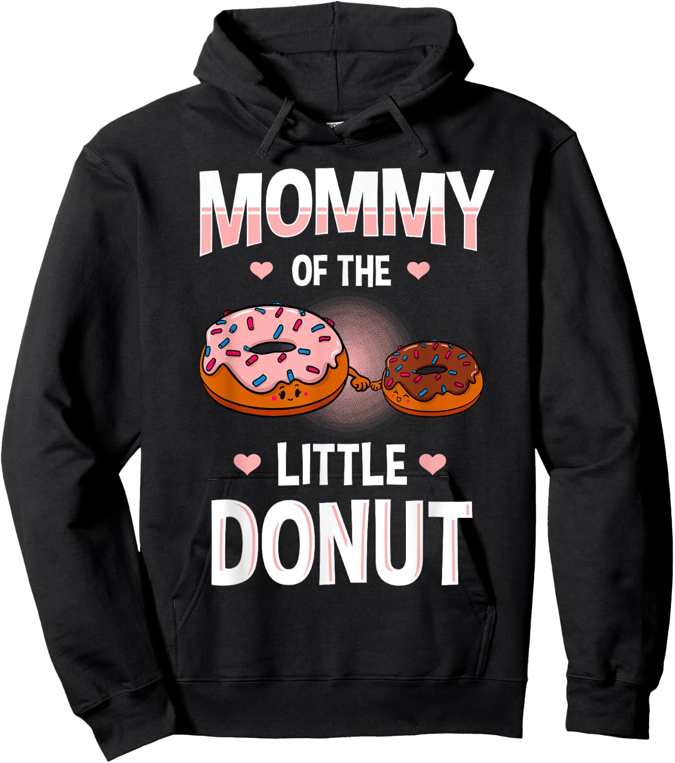 Mommy Of The Little Donut Gender Reveal Announcement Hoodie - Hoodie | Black