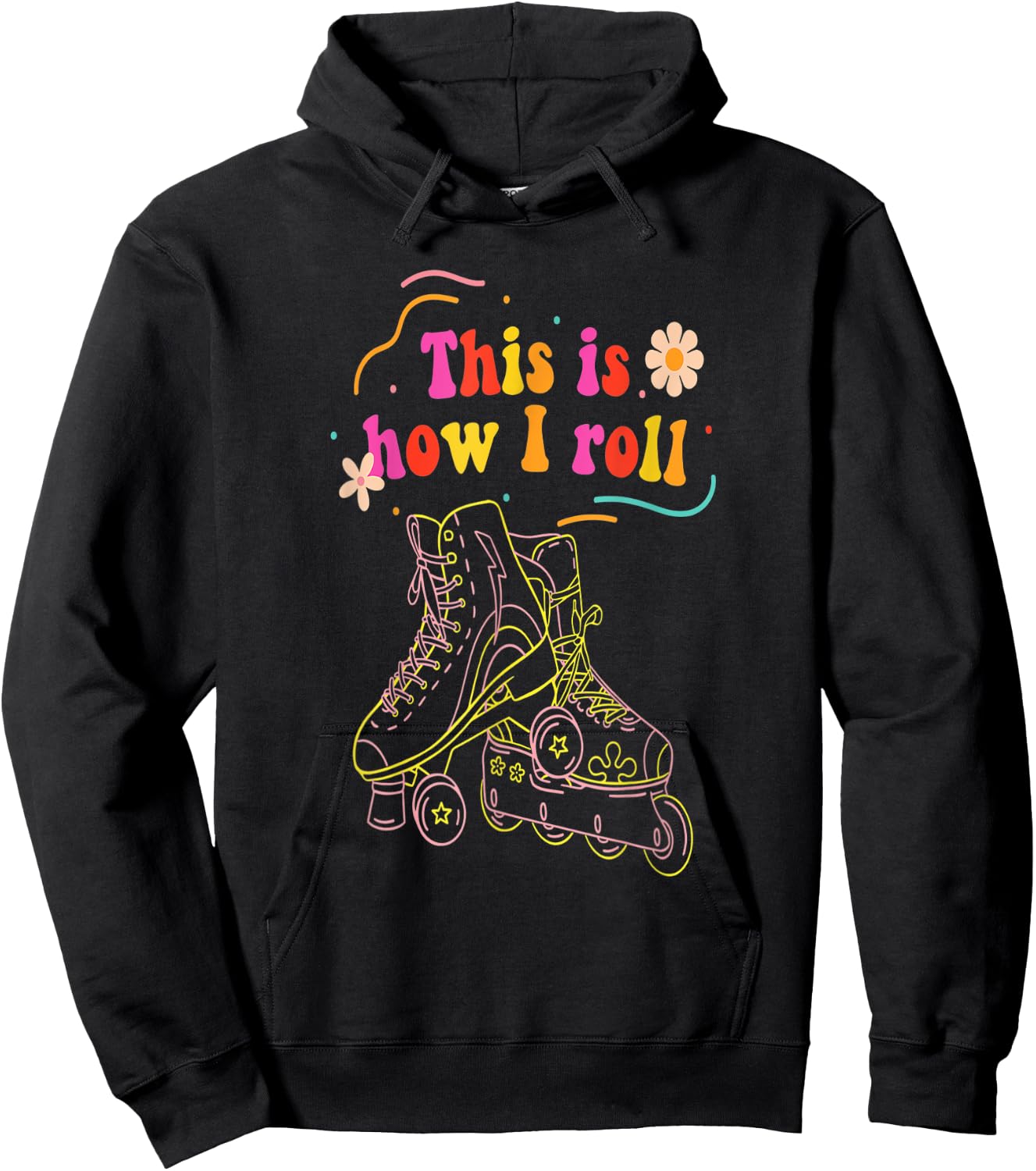 Vintage Rollerblading Inline Skates This Is How I Roll Retro Hoodie - Hoodie | Black