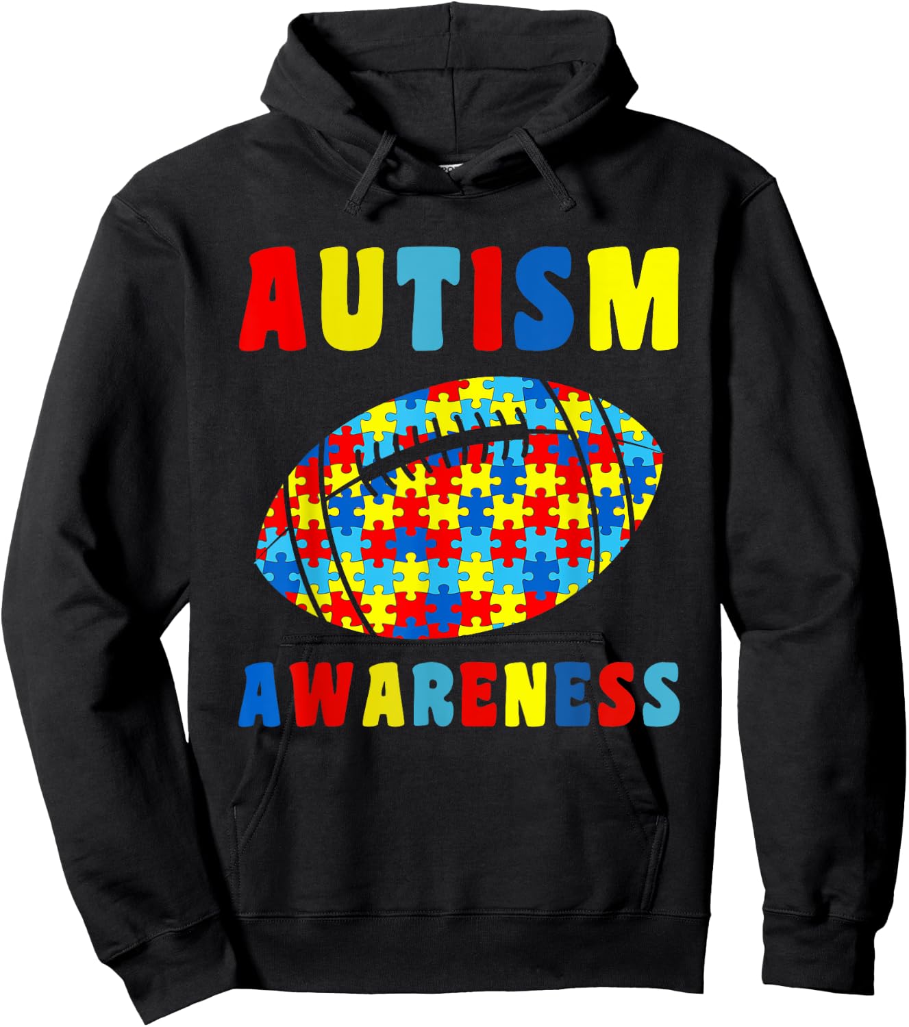 Love Football Puzzles Autism Awareness Kids Boys Girls Hoodie - Hoodie | Black