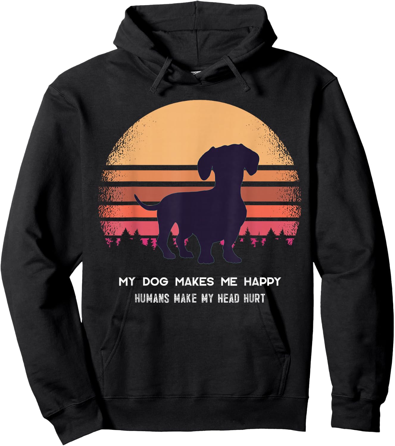 Dachshund Doxie Wiener Sausage Dog Women Kids Hoodie - Hoodie | Black