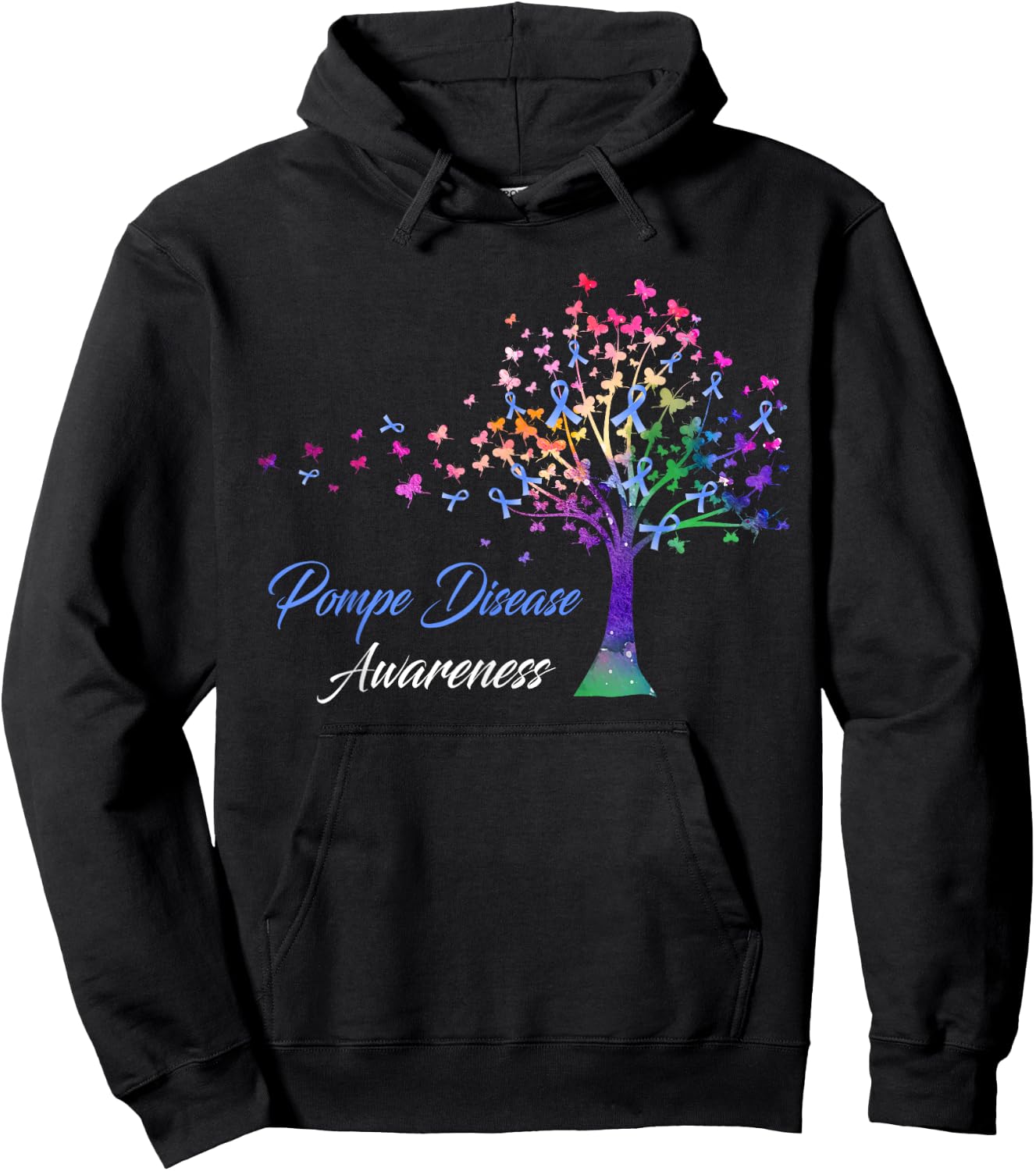 Tree Ribbon Pompe Disease Awareness Hoodie - Hoodie | Black