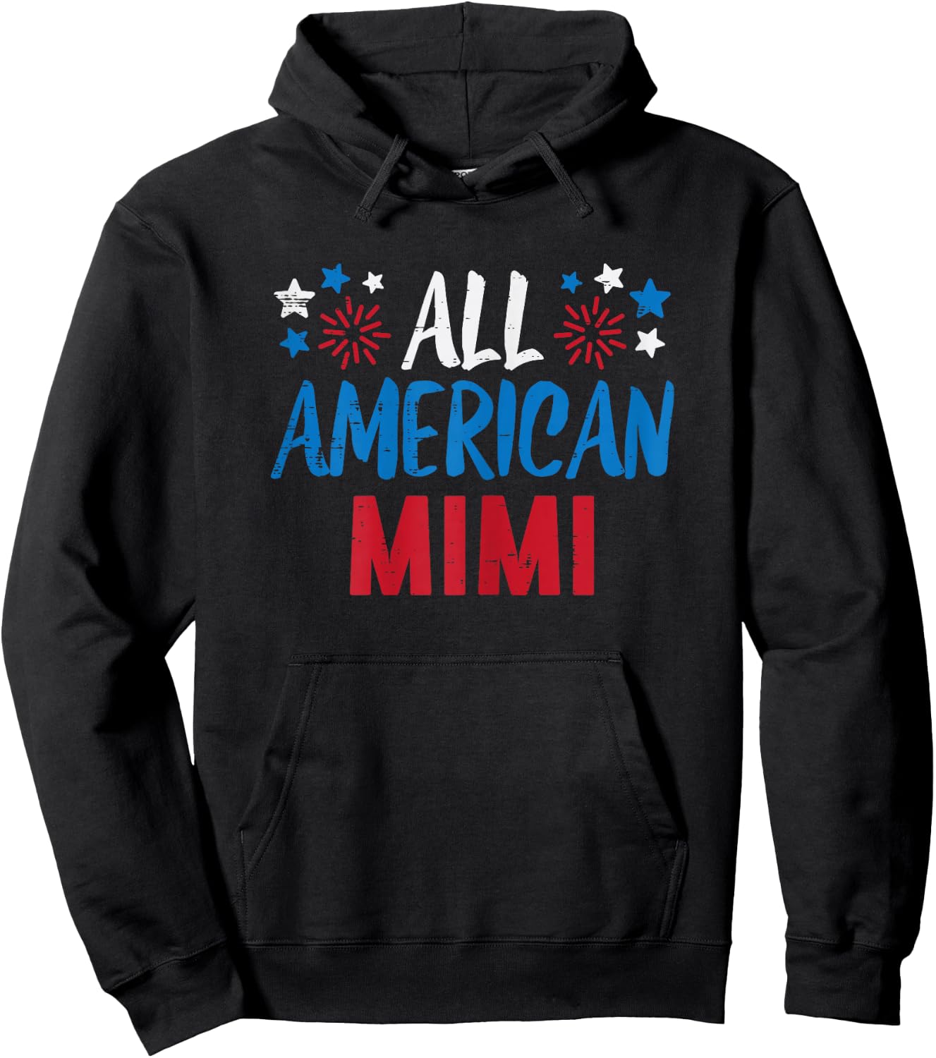 All American Mimi Grandma 4th July Matching Family Patriot Hoodie - Hoodie | Black
