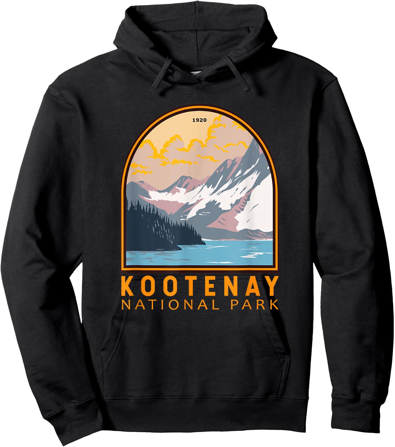 Kootenay National Park Canada Vintage Emblem Hoodie - Hoodie | Black