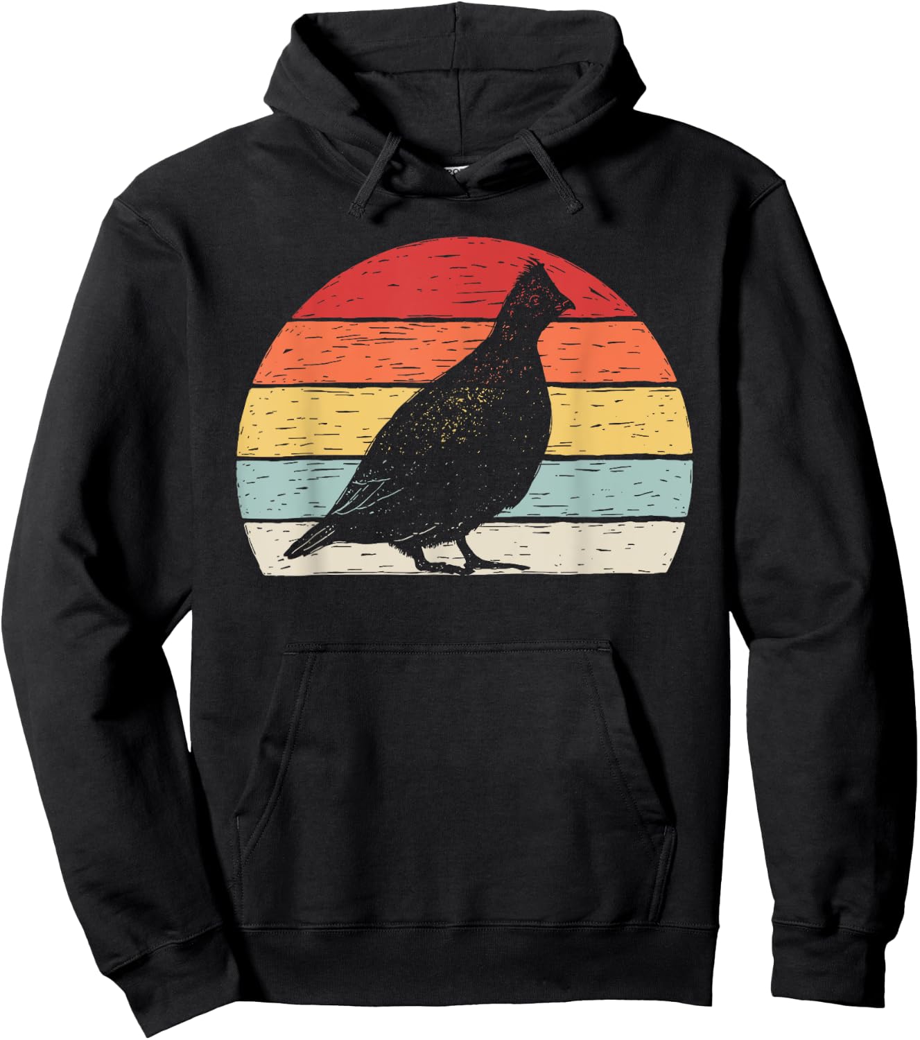 Vintage Retro Grouse Hoodie - Hoodie | Black