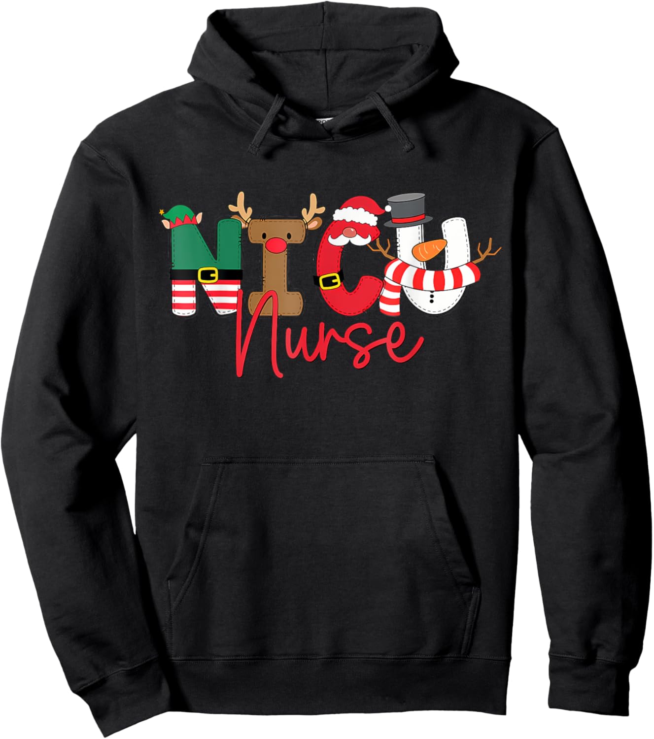 NICU Christmas Shirt NICU Nurse Xmas Party NICU Nursing Hoodie - Hoodie | Black