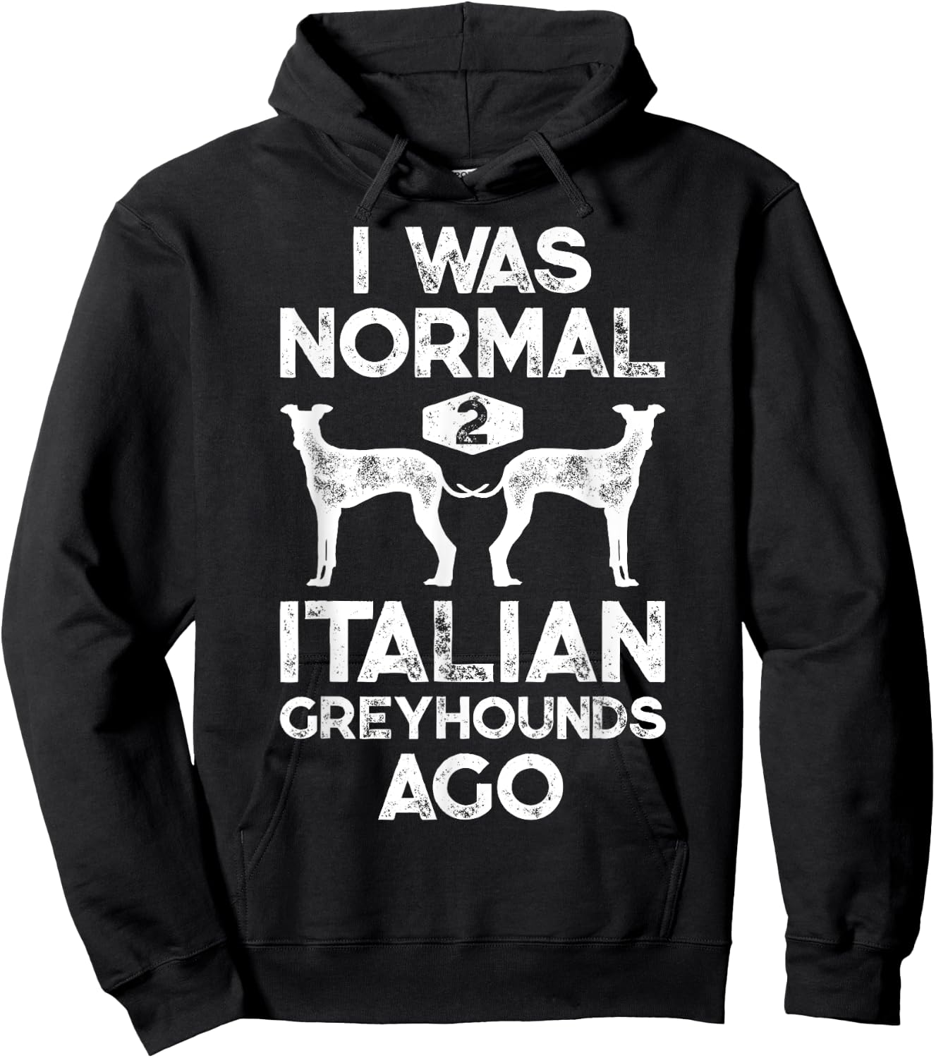 I Was Normal 2 Italian Greyhounds Ago Funny Dog Vintage Gift Women Kids Hoodie - Hoodie | Black