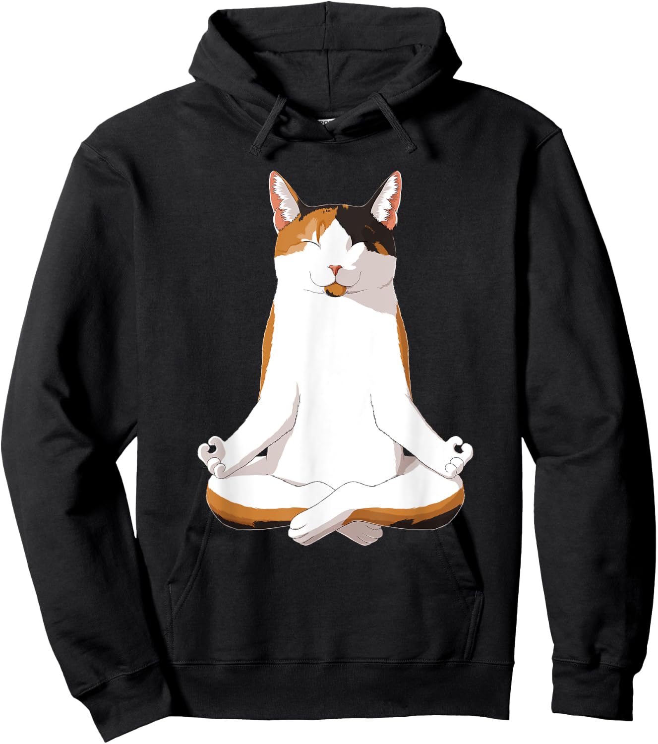 Yoga Calico Cat Hoodie - Hoodie | Black
