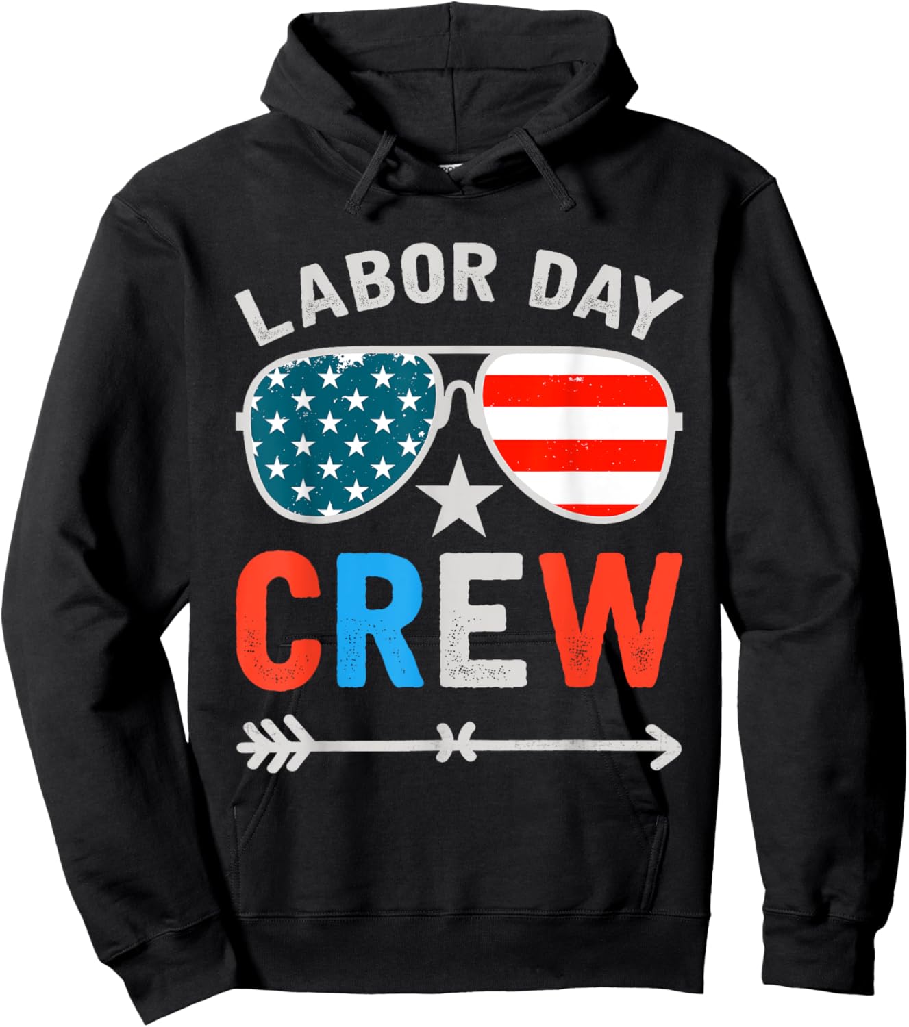 Happy Labor Day Crew Patriot Happy Labor Day Hoodie - Hoodie | Black