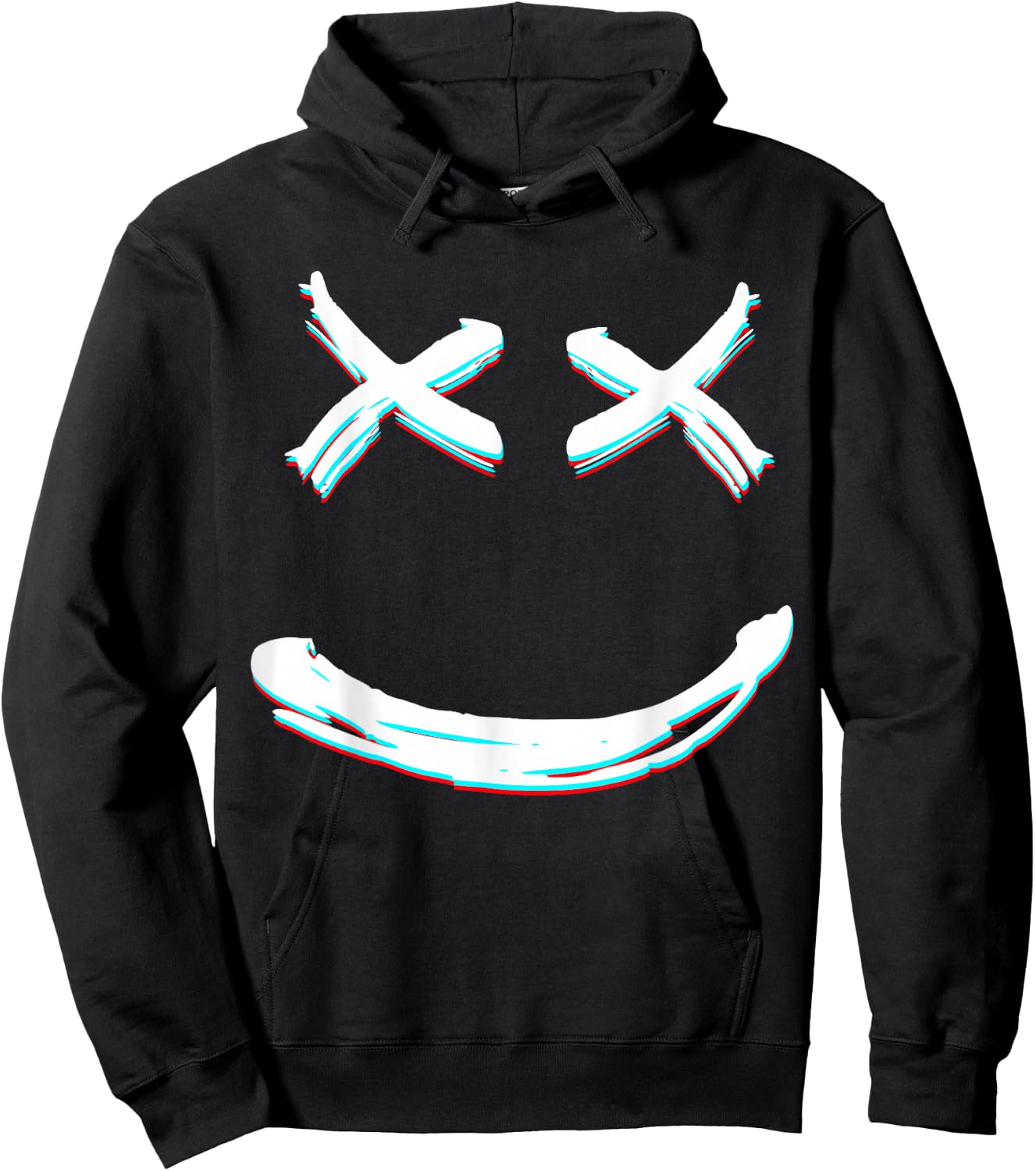 X Eyed Smile Face | X Eyes Hoodie - Hoodie | Black