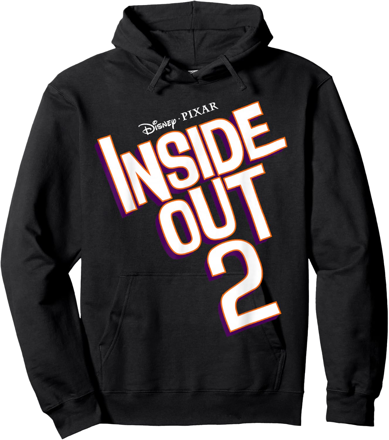 Disney Pixar Inside Out 2 Neon Outline Title Logo Hoodie - Hoodie | Black