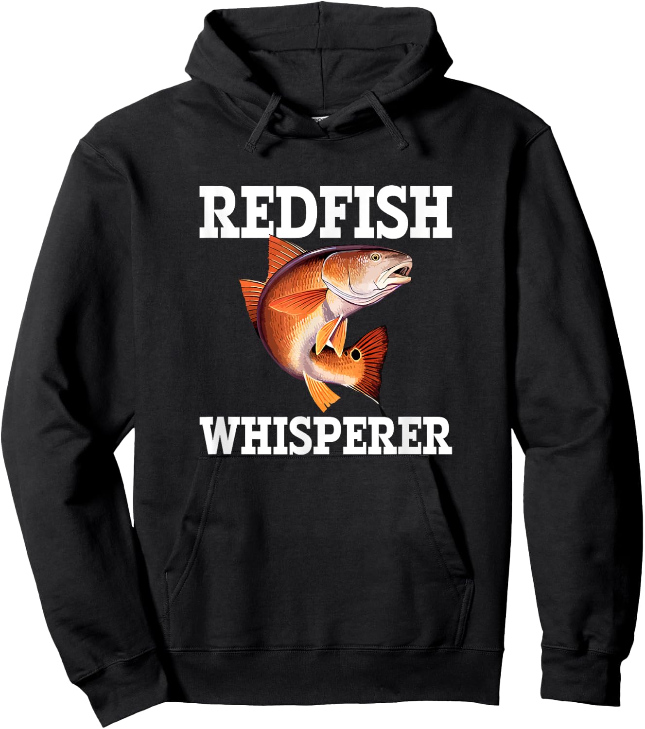 Redfish Whisperer, red drum redfish Hoodie - Hoodie | Black