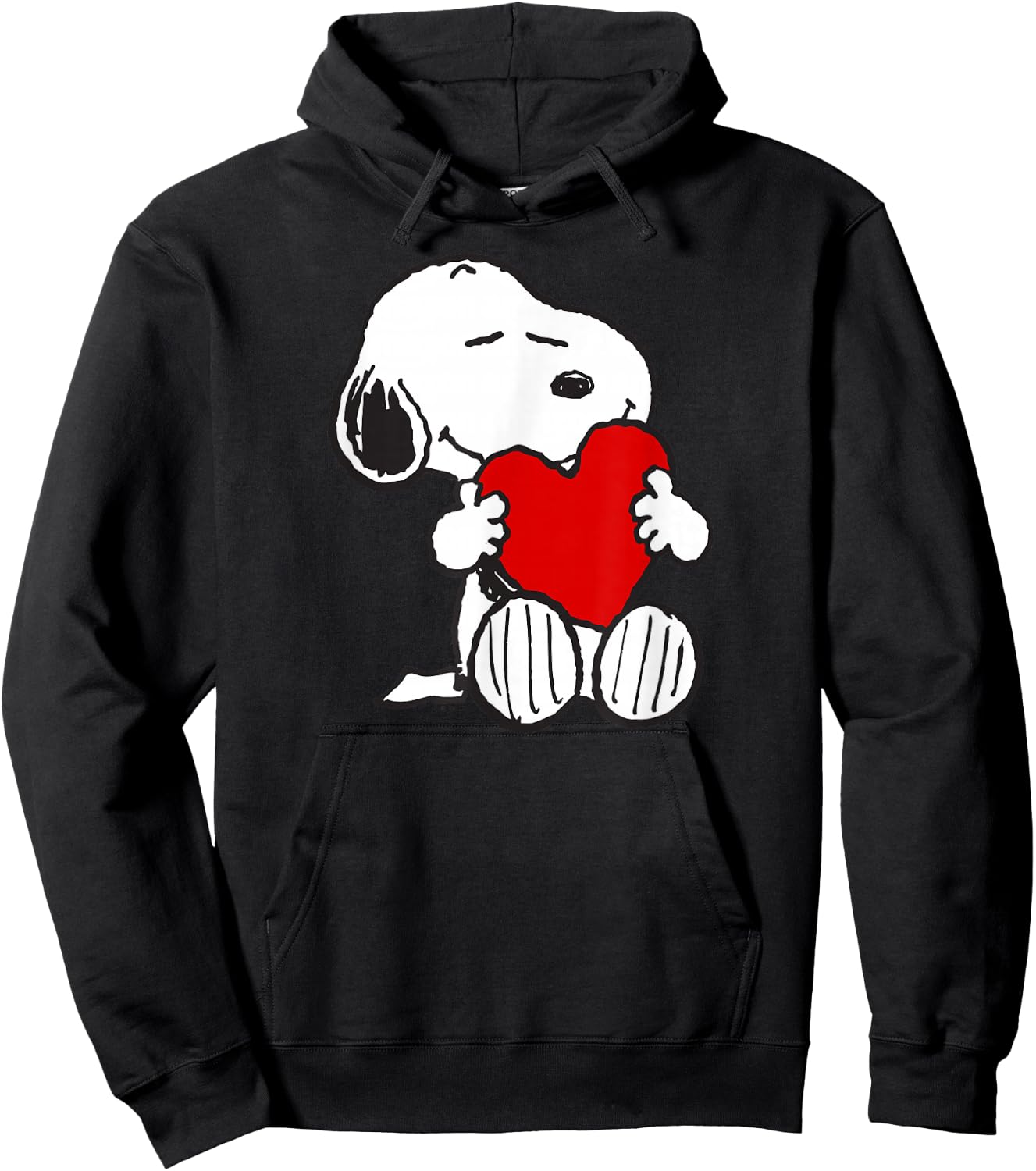 Peanuts Valentine Snoopy Hugging Heart Hoodie - Hoodie | Black
