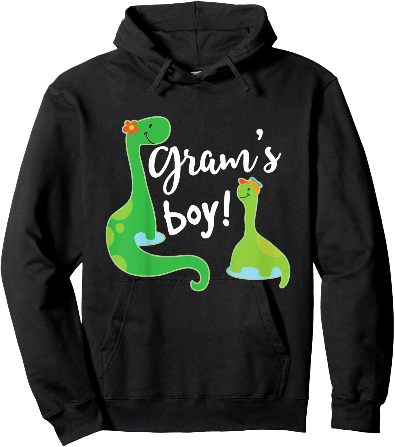 Kids Gram Loves Me Dinosaur Grandson Hoodie - Hoodie | Black