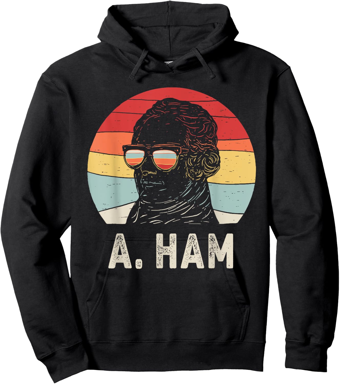 Vintage Retro Hamilton Wearing Sunglasses Hoodie - Hoodie | Black
