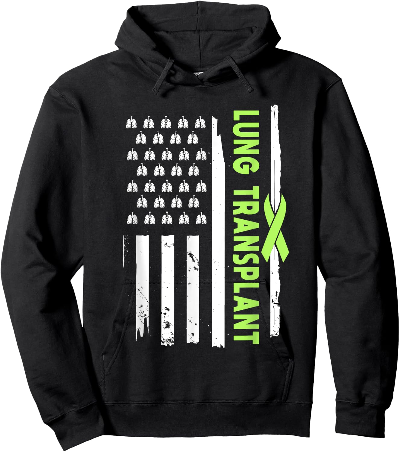 American Lung Transplant Survivor Pulmonary Transplantation Hoodie - Hoodie | Black