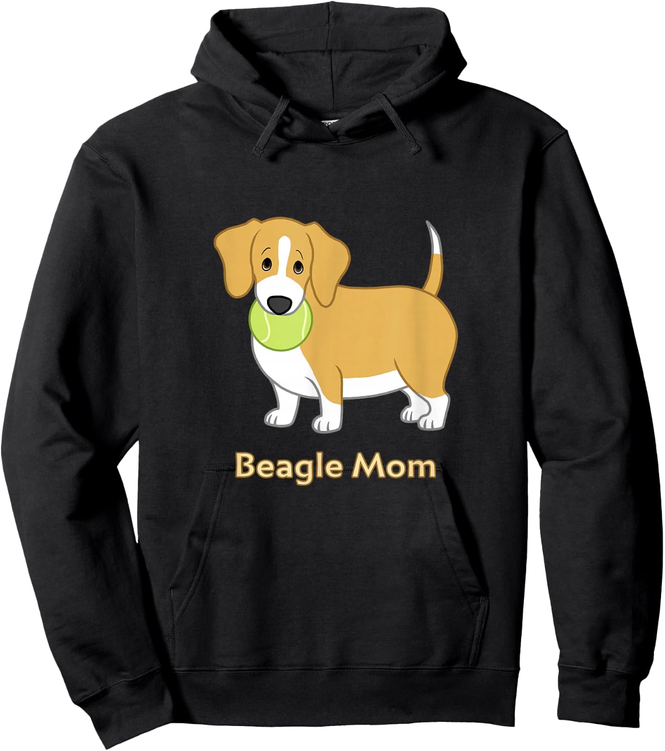 Funny Fat Lemon Yellow Beagle Mom Dog Lover Hoodie - Hoodie | Black