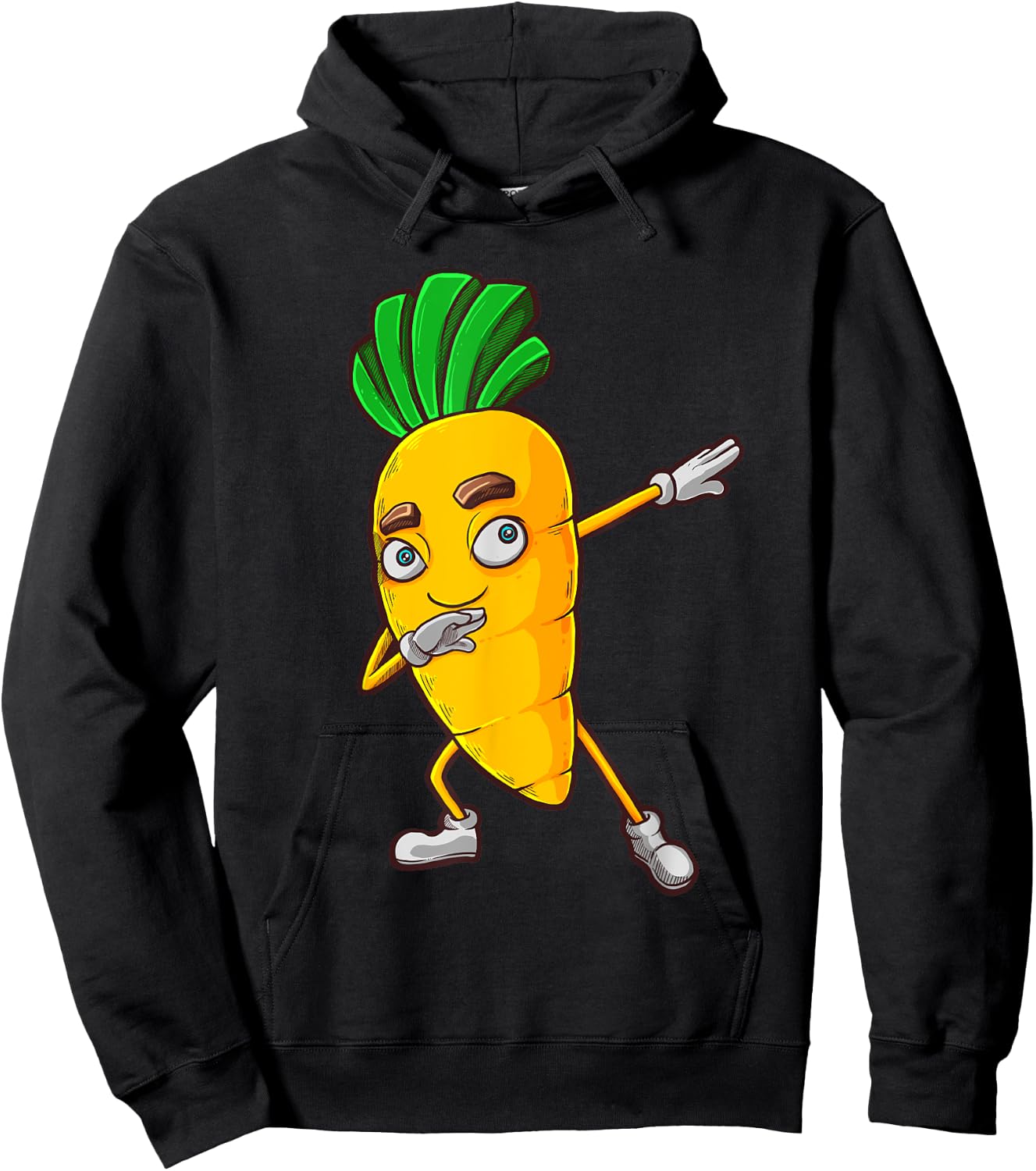 Funny Dabbing Carrot Gift | Cute Vegetable Lover Men Women Hoodie - Hoodie | Black