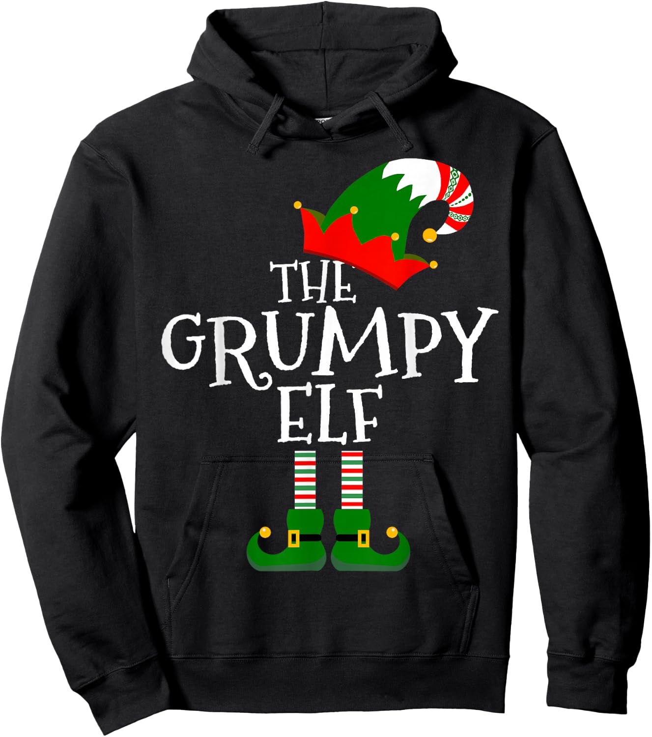 The Grumpy Elf Costume Matching Family Group Gift Christmas Hoodie - Hoodie | Black