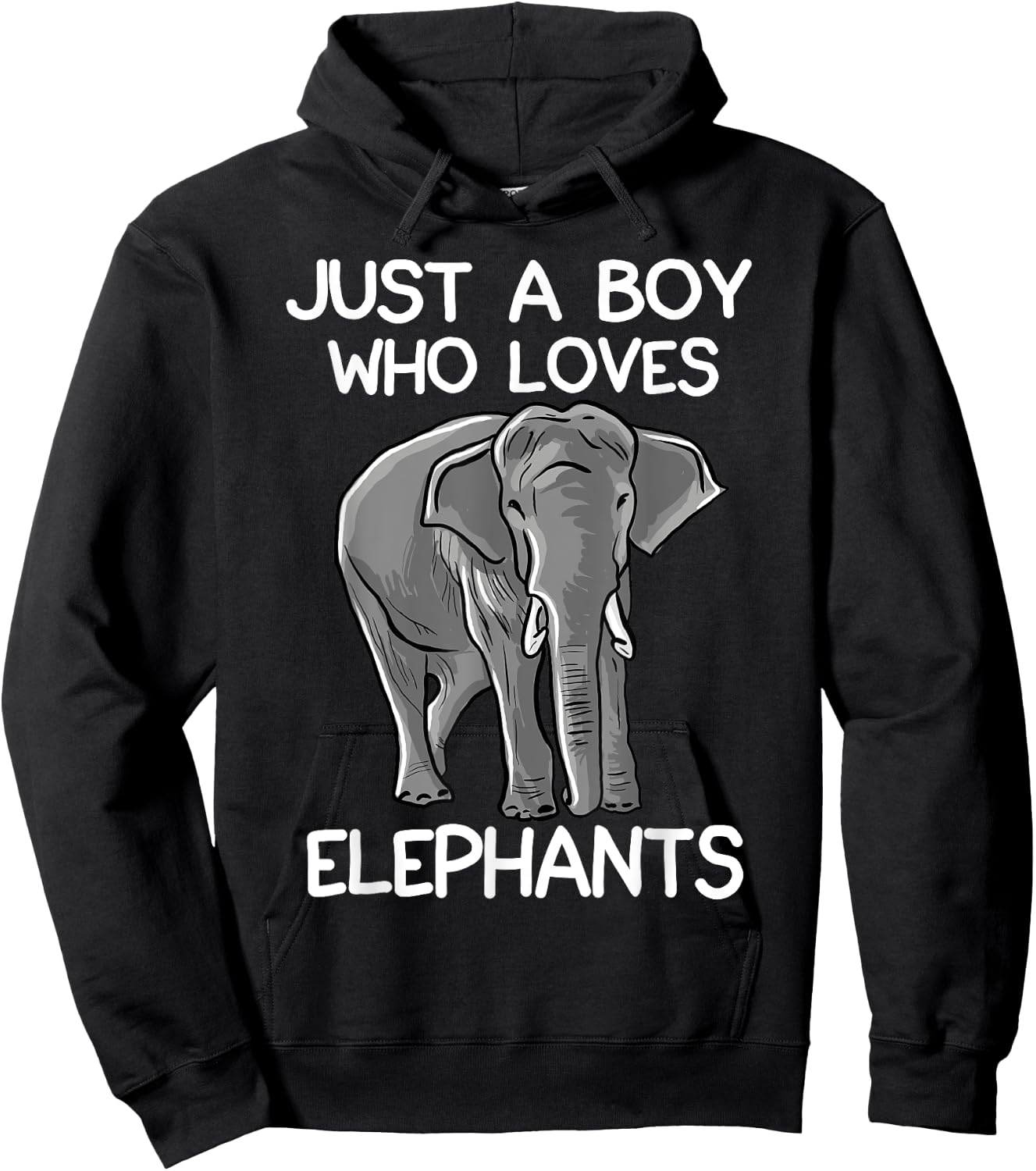 Just A Boy Who Loves Elephants Funny Elephant Lover Small Hoodie - Hoodie | Black