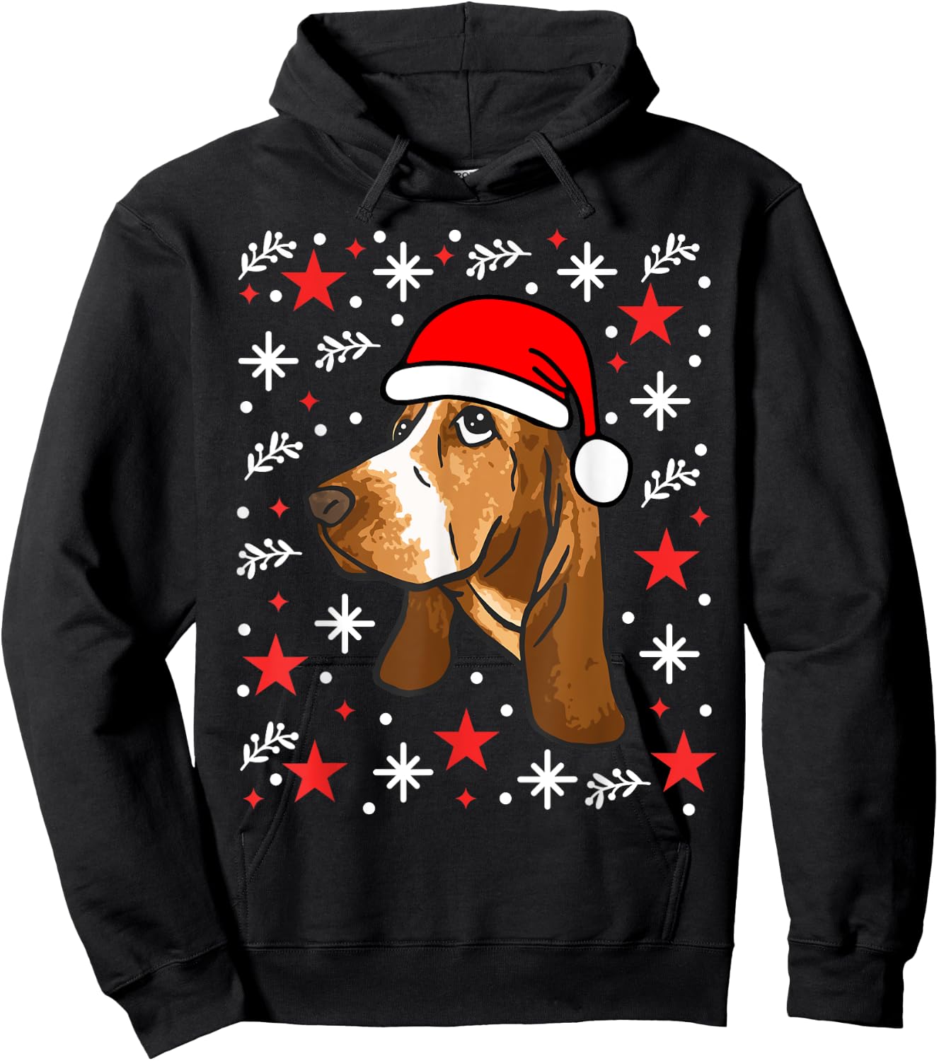 Basset Hound Christmas Hoodie - Hoodie | Black