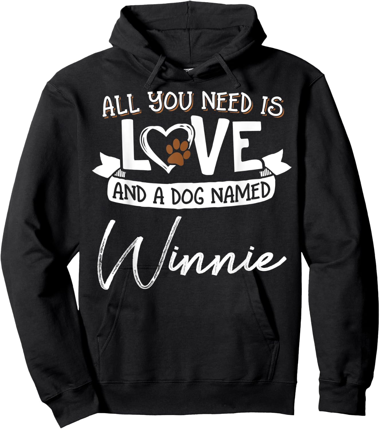 Cute Dog Named Winnie Shirt and Men Hoodie - Hoodie | Black