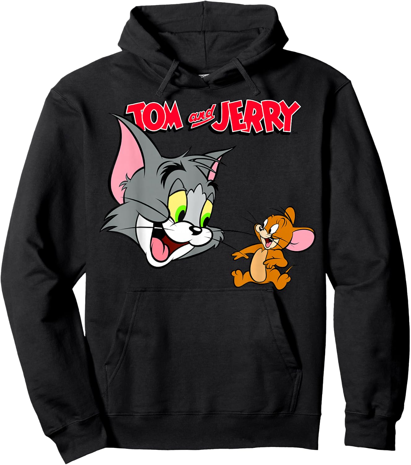Tom and Jerry Logo Portrait Hoodie - Hoodie | Black