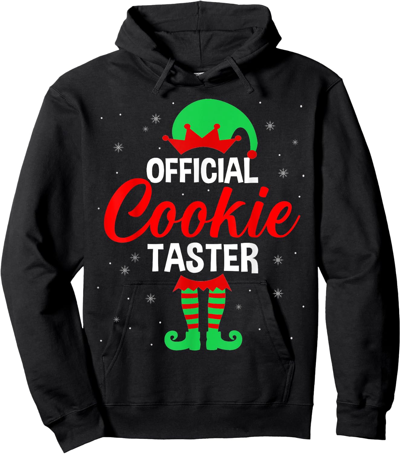 Official Cookie Taster Christmas Elf Lover Matching Family Hoodie - Hoodie | Black