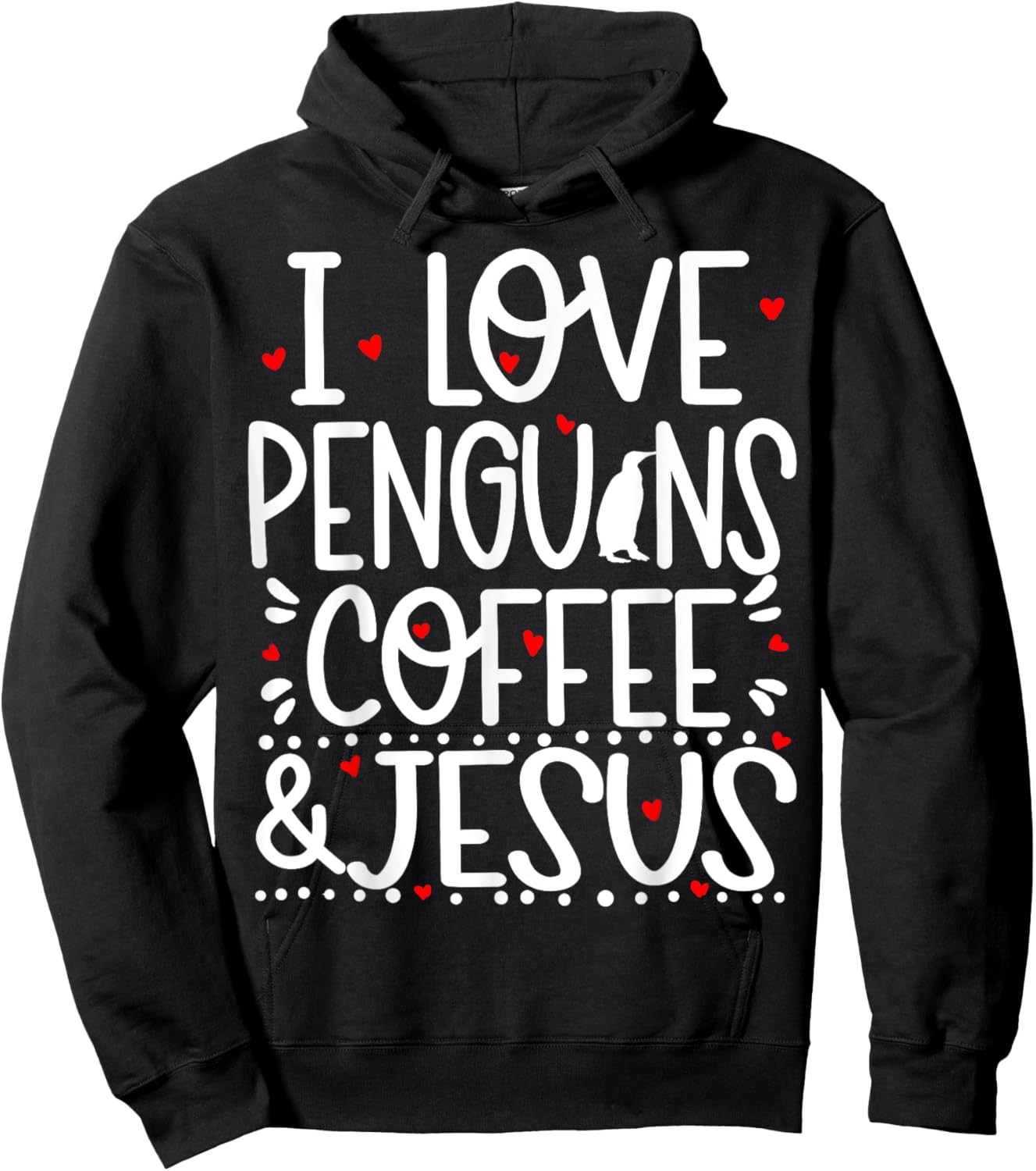 Penguins Coffee And Jesus Christian Funny Cute Hoodie - Hoodie | Black
