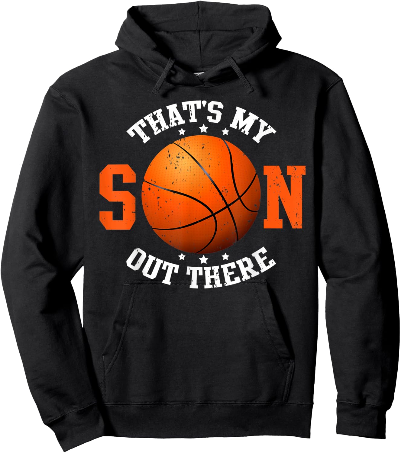 That's My Son Out There Basketball Gifts for Mom Dad Funny Hoodie - Hoodie | Black