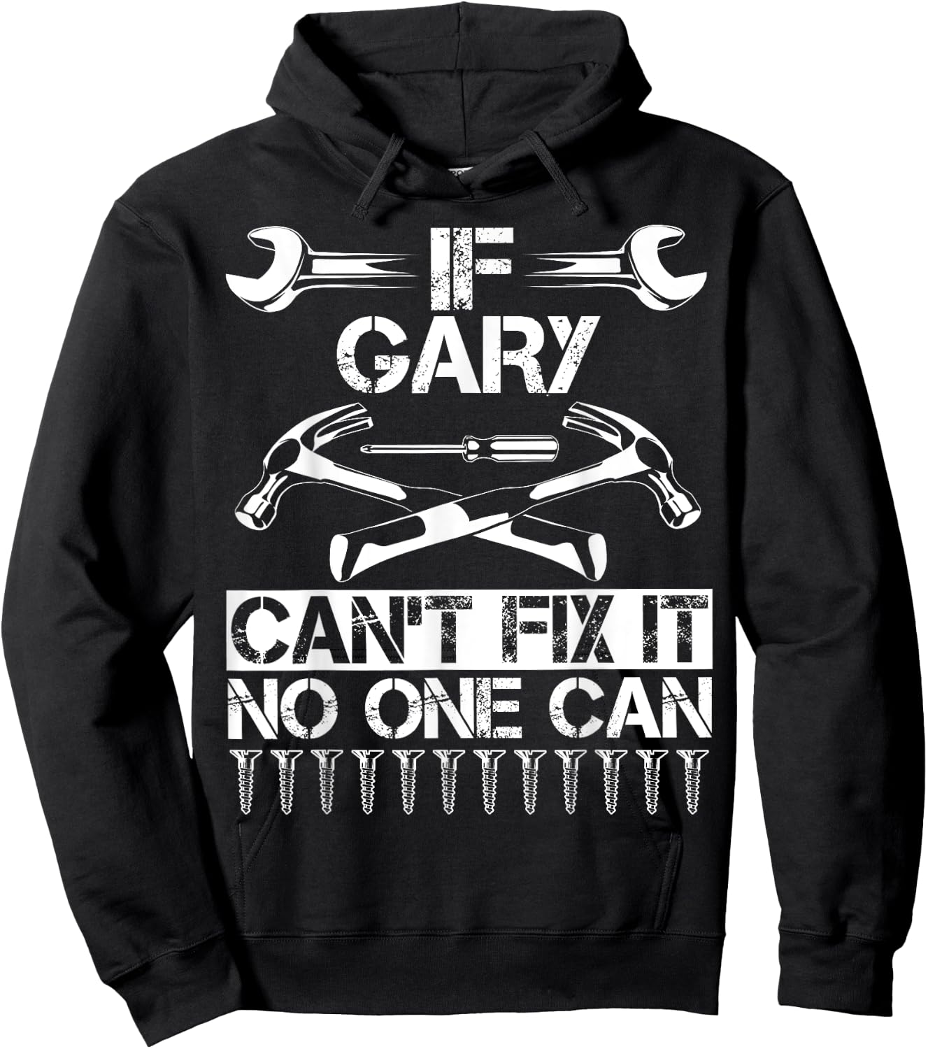 GARY Fix It Funny Birthday Personalized Name Dad Gift Hoodie - Hoodie | Black