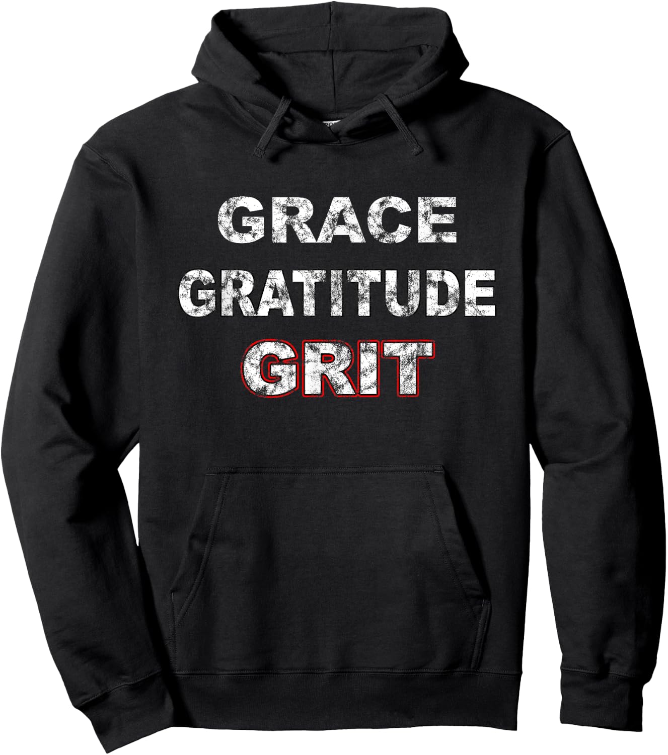 Grace Gratitude and Grit Hoodie - Hoodie | Black