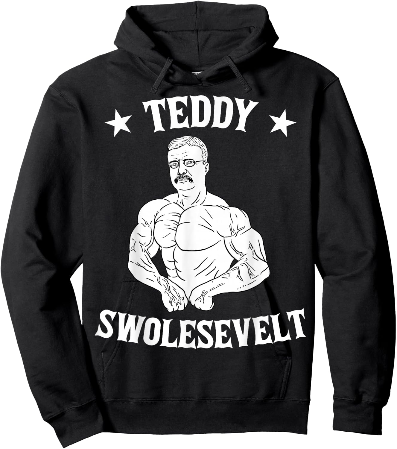 Teddy Roosevelt Theodore Swolesvelt Body Building USA Flag Hoodie - Hoodie | Black
