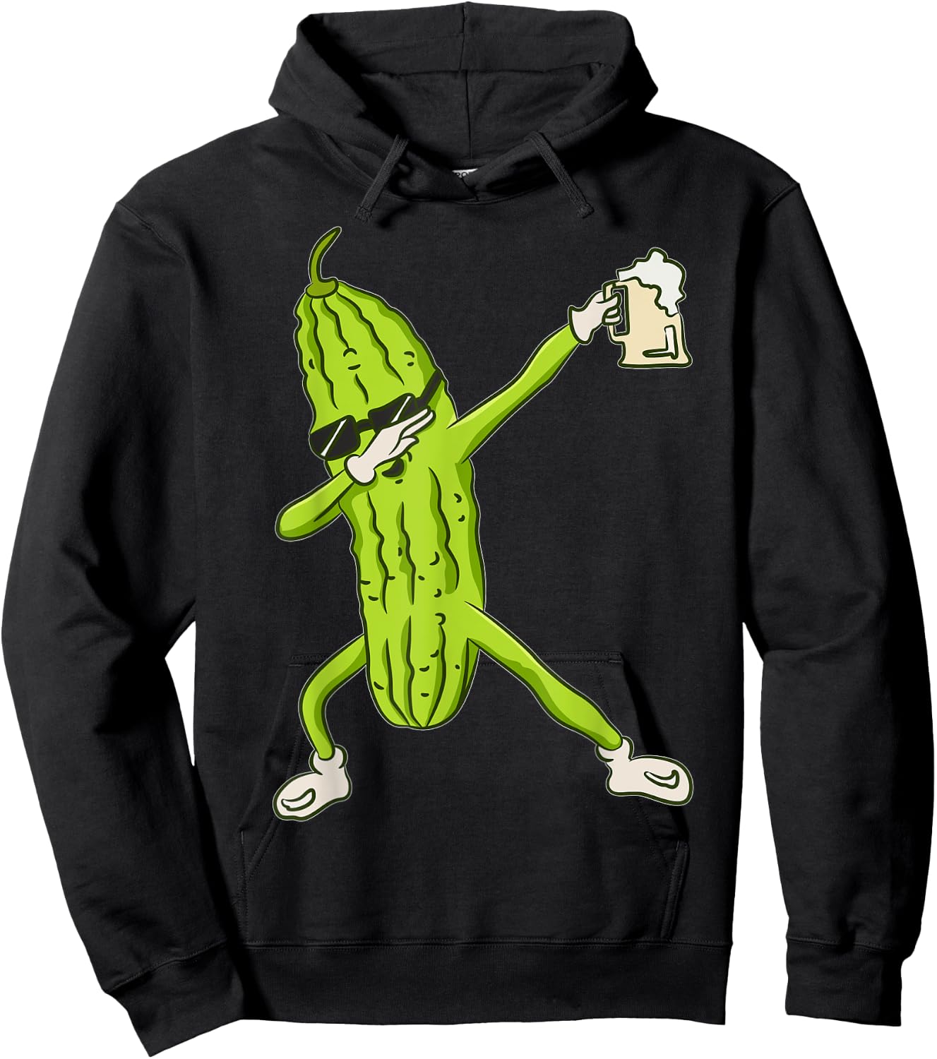 Dabbing Pickle Shir Dancing Cucumber lover Funny Gifts Beer Hoodie - Hoodie | Black