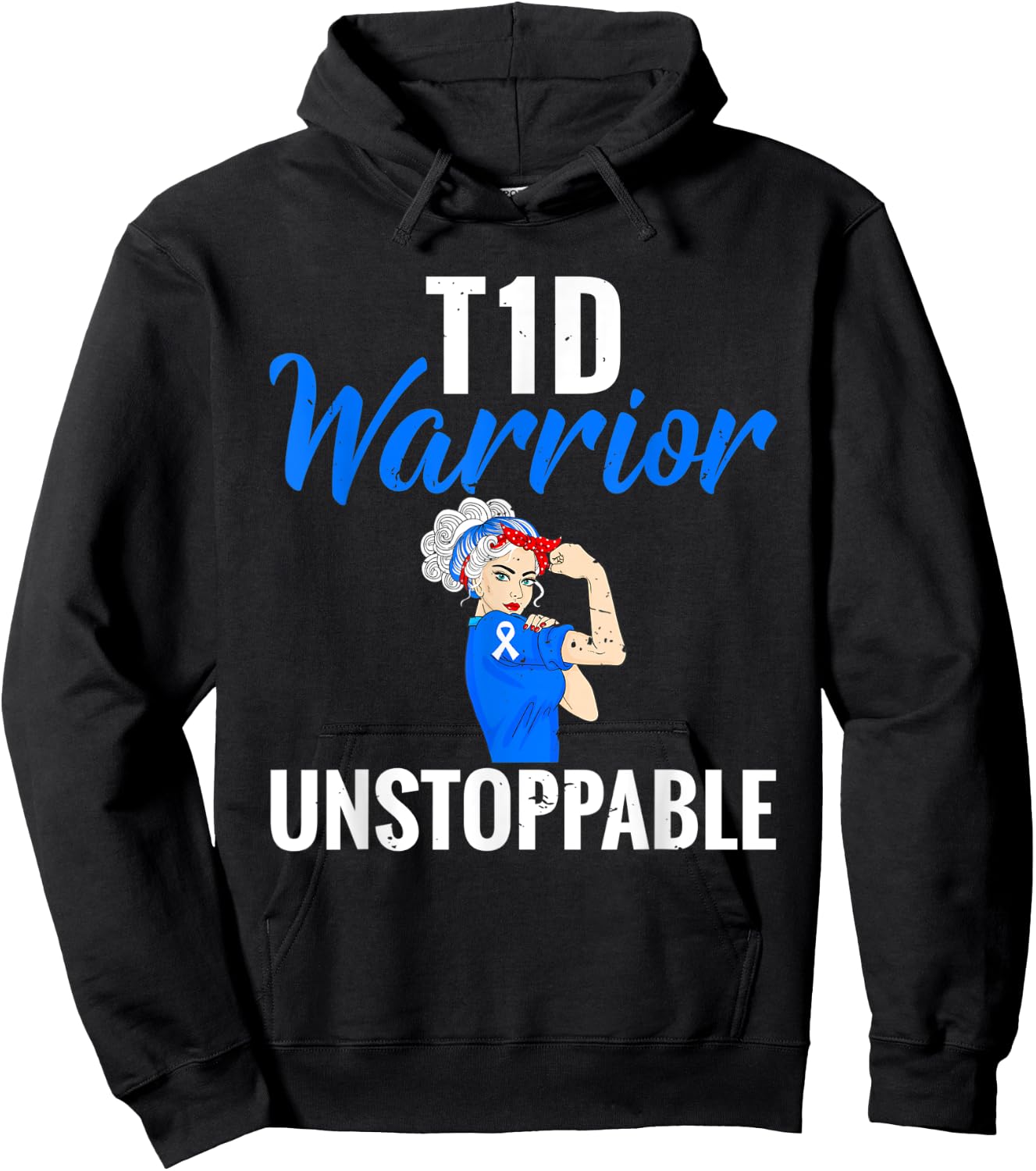 Funny Retro Diabetes Warrior Hoodie - Hoodie | Black