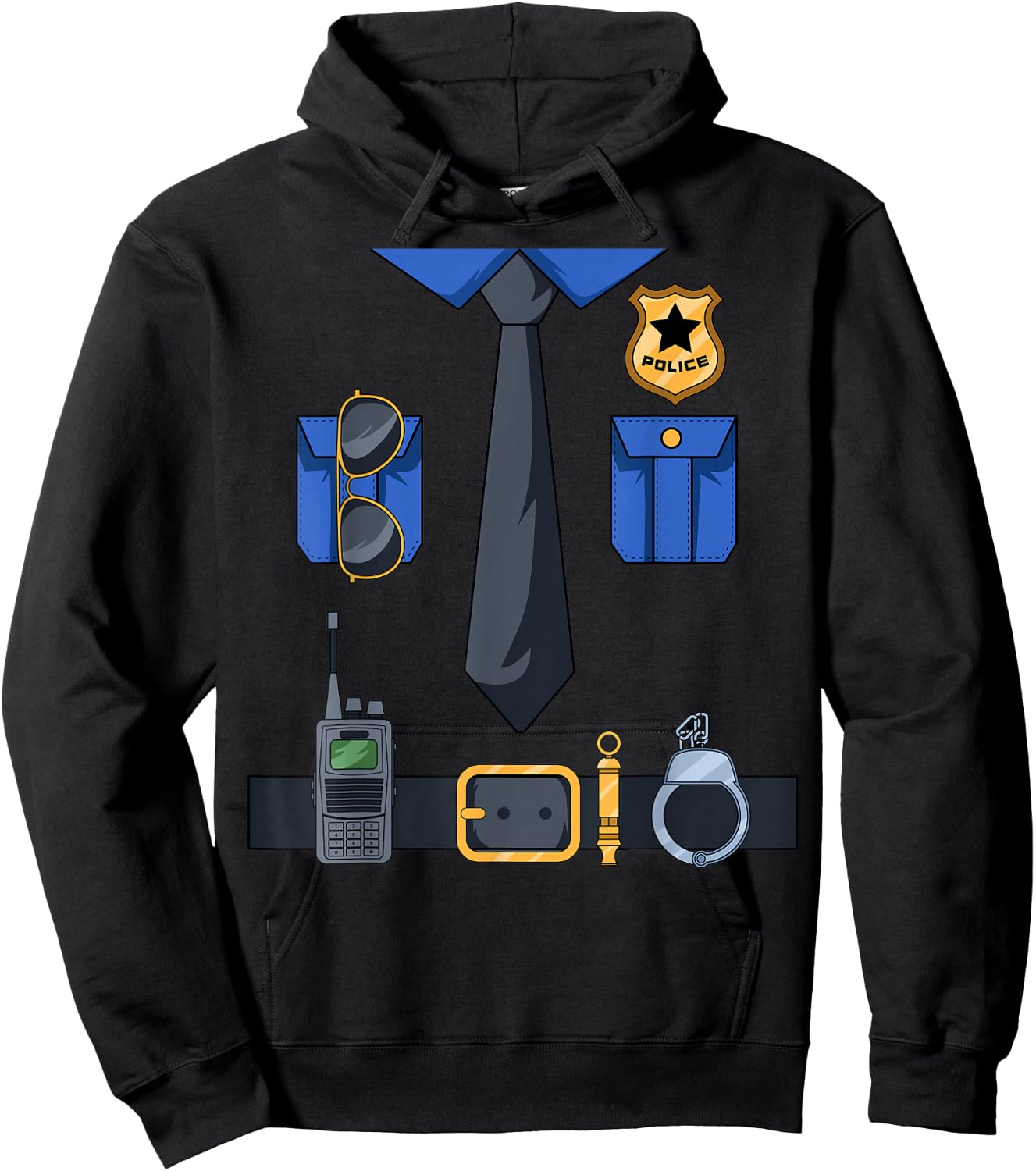 Police Officer Costume Policeman Enforcer Policewoman Cop Hoodie - Hoodie | Black