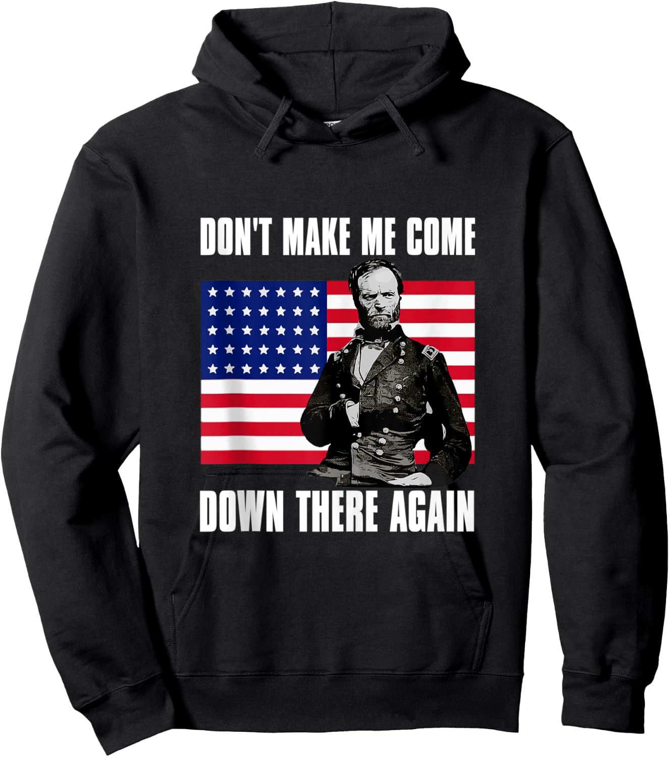 Make Me Come Down There Again | Funny General Sherman Shirt Hoodie - Hoodie | Black