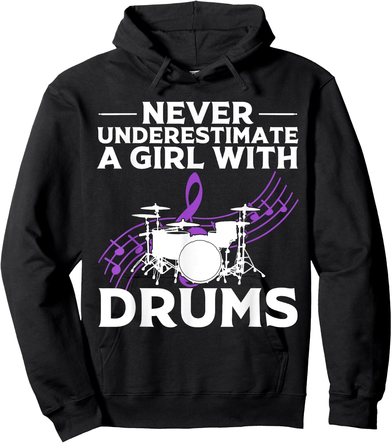 Funny Girl Drummer Gift Cool Rock And Roll Lady Hoodie - Hoodie | Black