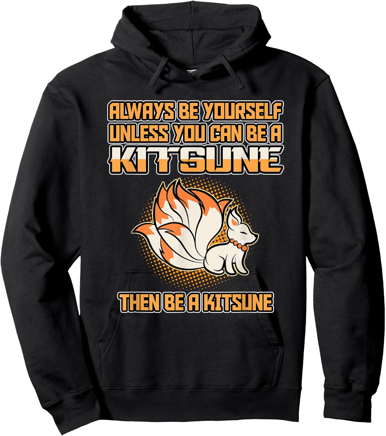 Japanese Fox Cute Funny Anime Kawaii Kitsune Kami Inari Fox Hoodie - Hoodie | Black