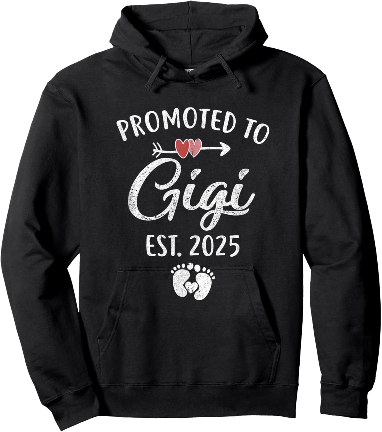 Promoted To Gigi Est 2025 Funny First Time Mothers Day Hoodie - Hoodie | Black