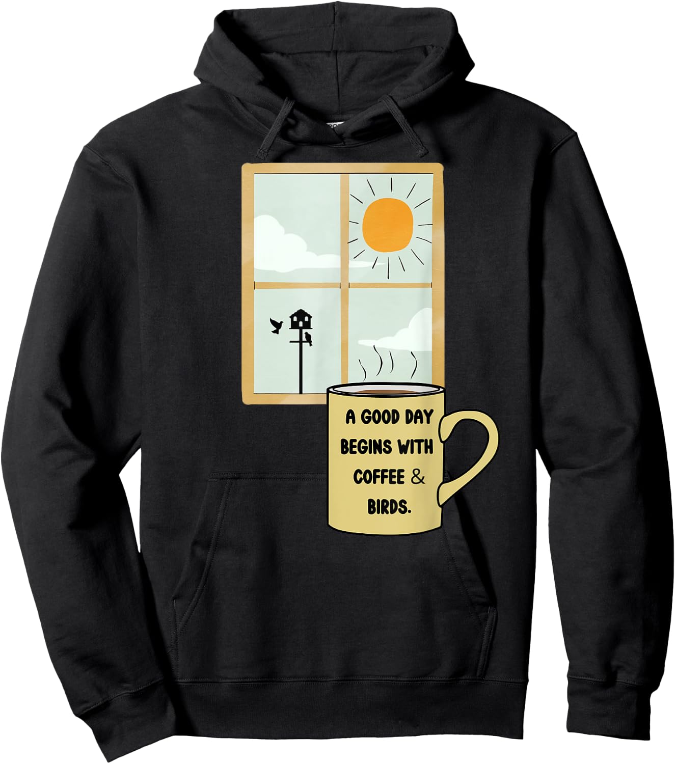 Coffee Drinker Bird Watcher Feeder Birds Nature Lover Gift Hoodie - Hoodie | Black