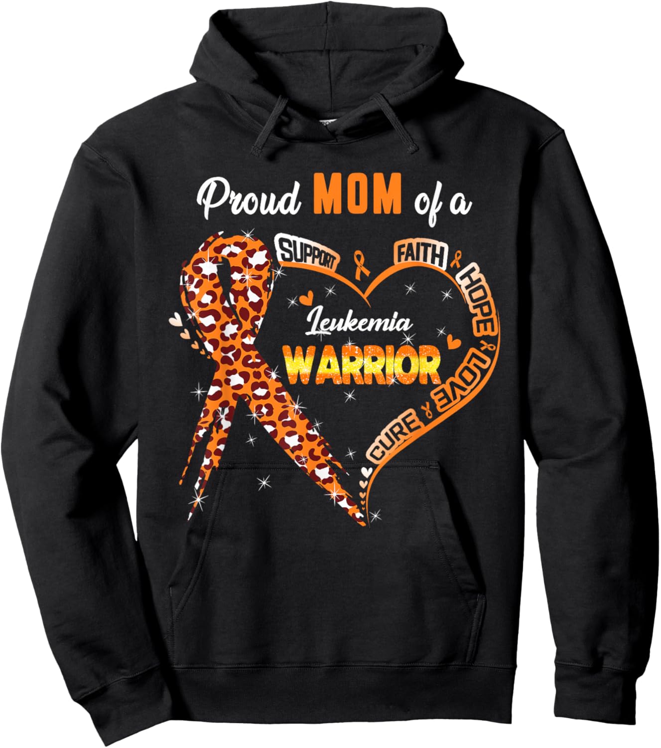 Women Proud MOM Of A Leukemia Warrior Hoodie - Hoodie | Black
