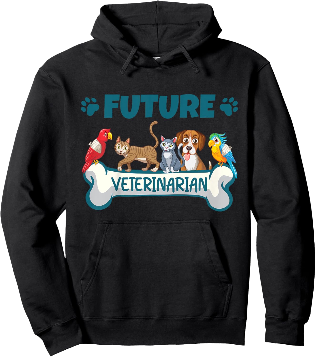 Kids Future Veterinarian For Kids Boys Girls And Toddlers Hoodie - Hoodie | Black