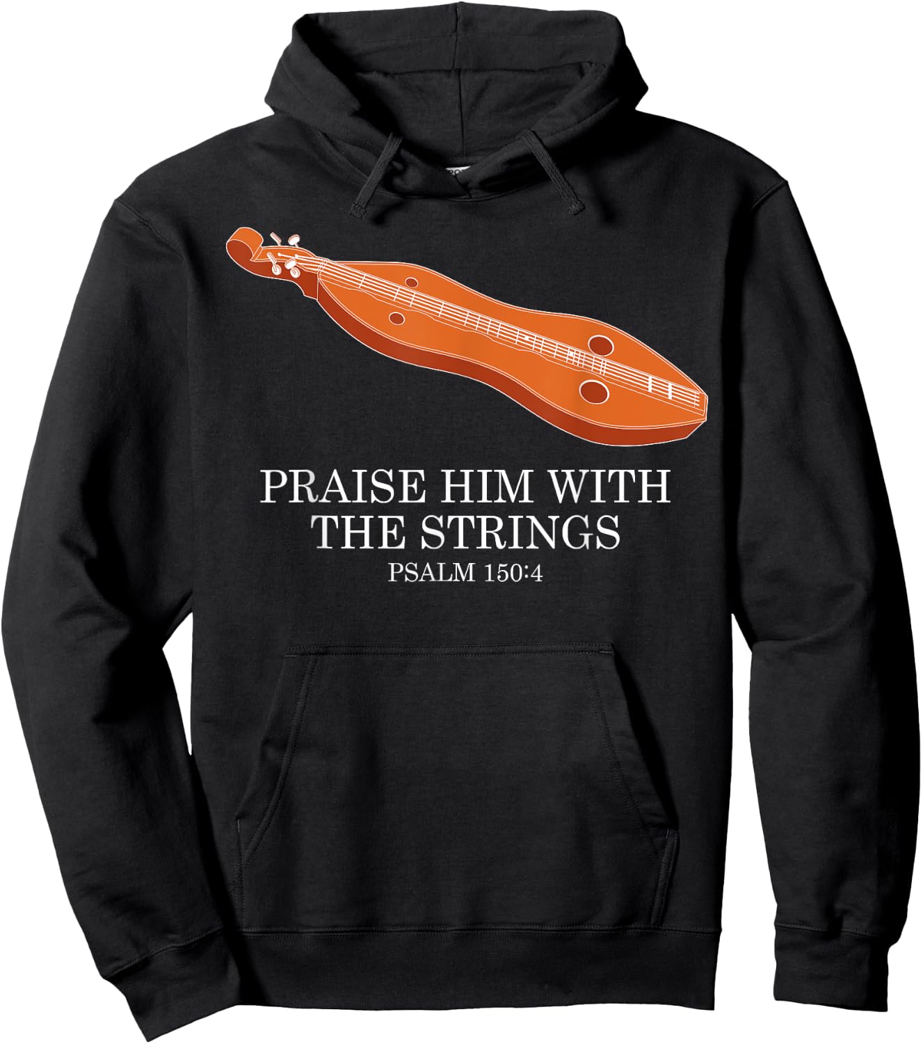 Appalachian Music Praise Him With The Strings Dulcimer Hoodie - Hoodie | Black