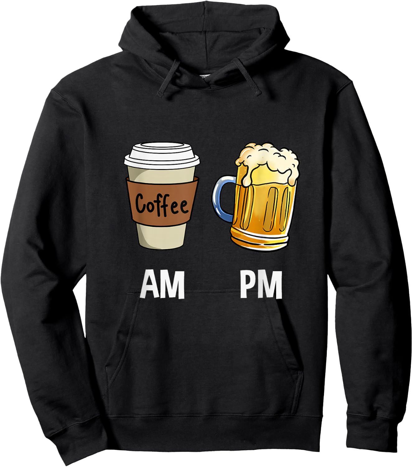 AM Coffee PM Beer Hoodie - Hoodie | Black