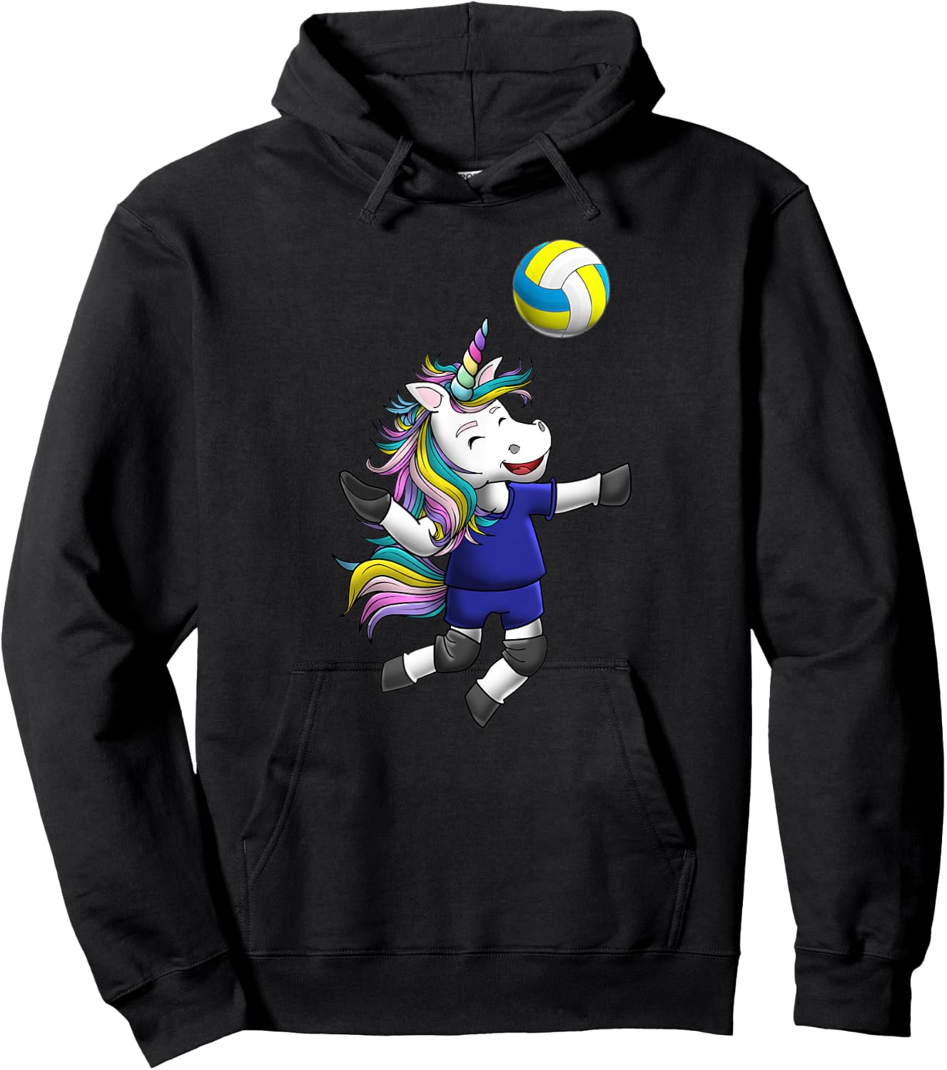 Girls Volleyball Shirt Unicorn Love Funny Magical Team Gift Hoodie - Hoodie | Black